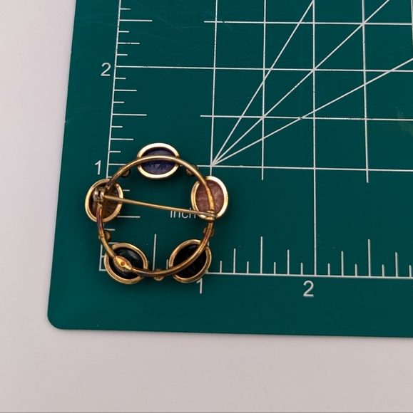 Egyptian Revival Danecraft Scarab Semiprecious Stones 12K gold filled Brooch - Picture 8 of 8